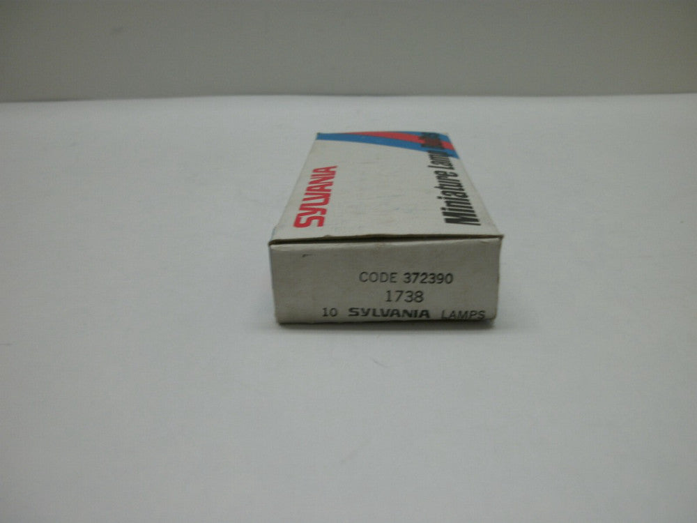 SYLVANIA 1738 MINIATURE LAMP BULBS 2.7V .06A T1.75 WIRE TERMINAL (LOT OF 10) NIB