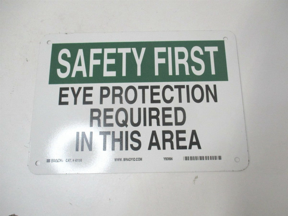 Brady (43155) 7" x 10" Eye Protection Required In This Area Aluminum Safety Sign