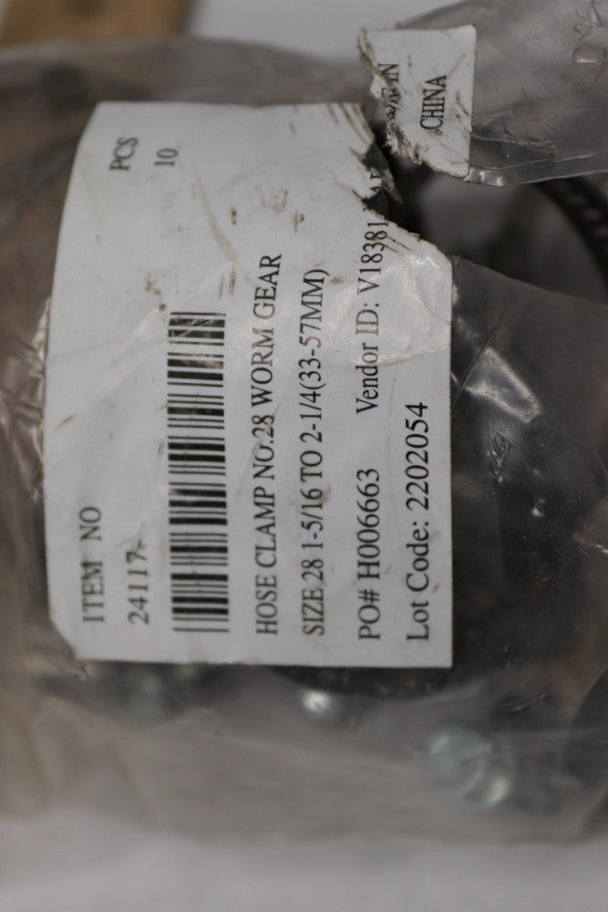 (10-Pk) Worm Gear Hose Clamp # 28 1-5/16 to 2-1/4 24117