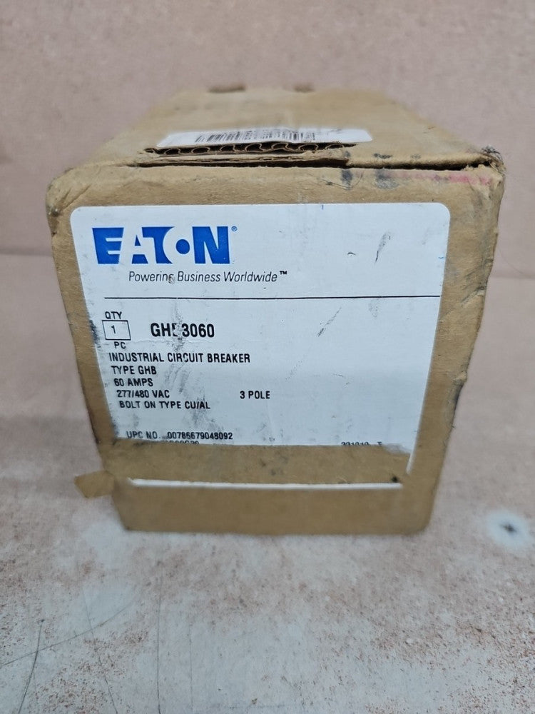 Eaton GHB3060 60 Amp 277/480V 3 Pole GHB Bolt On Circuit Breaker NOS