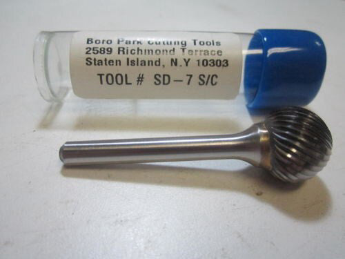 (SD-7NF) 3/4" x 1/4" x 11/16" x 2-11/16" Single Cut Ball Head Carbide Burr NEW