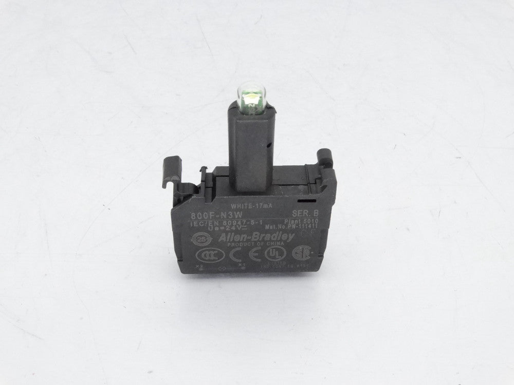 ALLEN BRADLEY 800F-N3W PUSHBUTTON ACCESSORY - Used