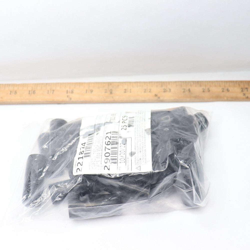 (25-Pk) L Caps 0.750-2.000-0.065-FE-701-89-BLACK 221874
