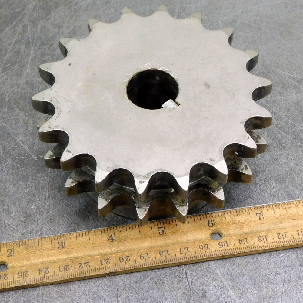 Martin D60B18H Double Roller Chain Sprocket #60 18 Teeth 1" Bore
