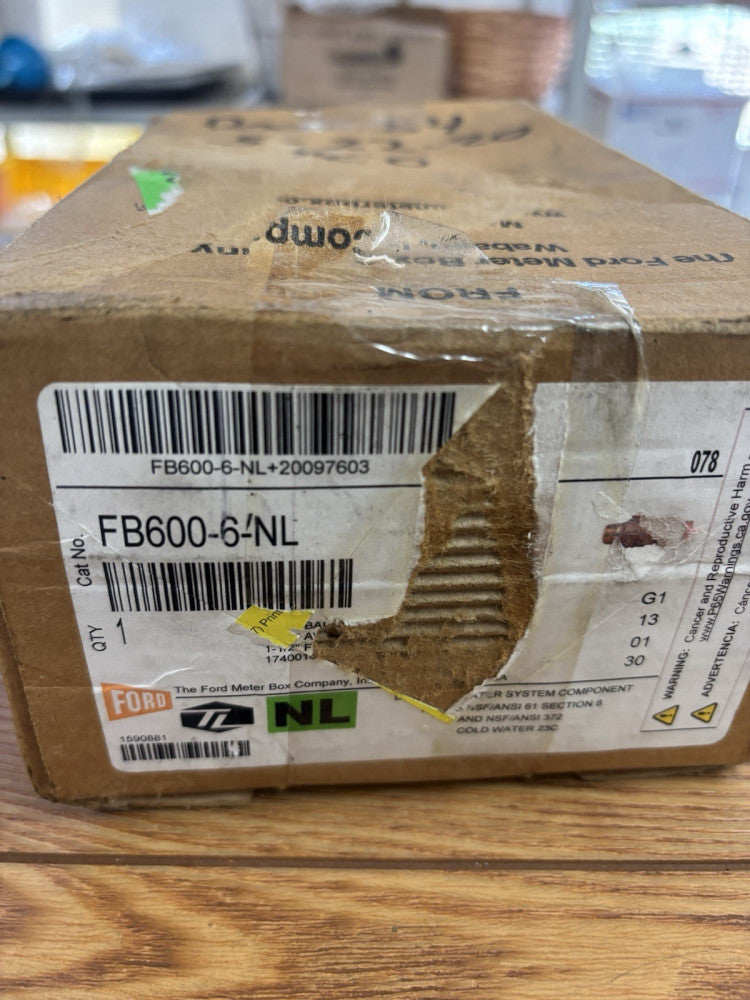 NEW Ford Meter Box 1-1/2 Ballcorp AWWA/Male Fc, FB600-6-NL