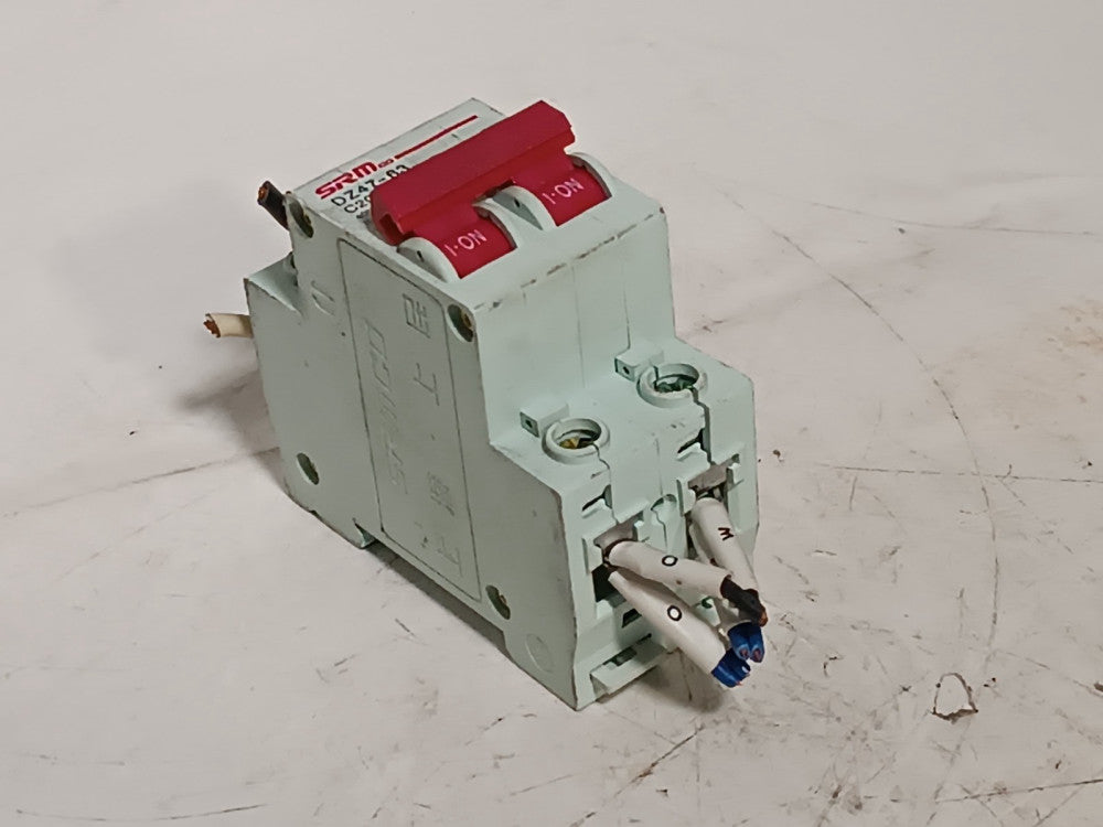 SRM Co DZ47-63 C20 Circuit Breaker, 20A, 400vdc, 2 Pole, DIN Rail Mount, DZ4763