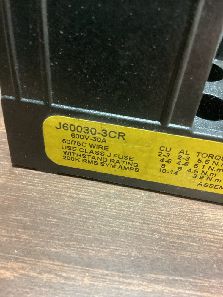 Buss fuseholder J60030-3C 30 amp 600 volt fuse holder G49
