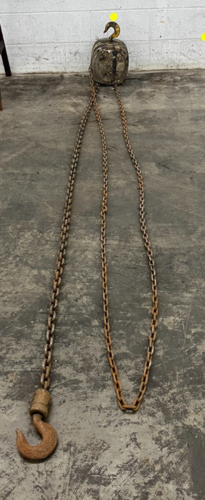 MANNING MAXWELL & MOORE INC M-1346 MANUAL HOIST 2 TON CHAIN LENGTH 106"