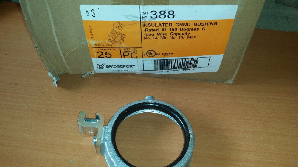 NEW BRIDGEPORT FITTINGS (5 pcs) 388-DC INSULATED 3 IN GROUNDING BUSHING B424347