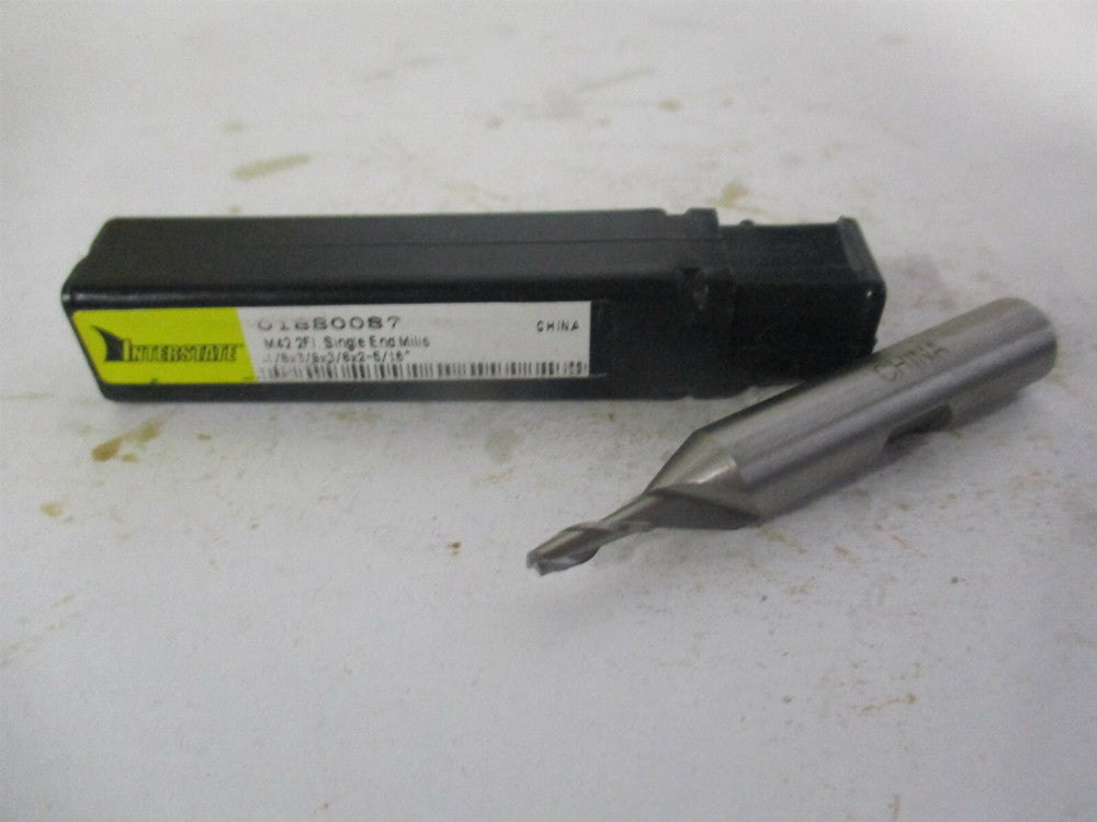 (723-1001) 1/8" x 3/8" x 3/8" x 2-5/16" OAL 2 Flute Cobalt RH Square End Mill 