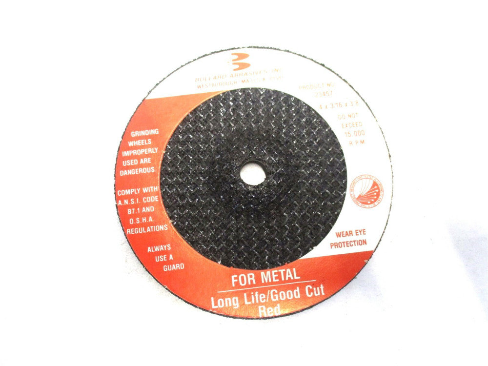 Bullard Abrasives (23457) 4" x 3/16" x 3/8" 15000 RPM Grinding Wheel - 5 QTY