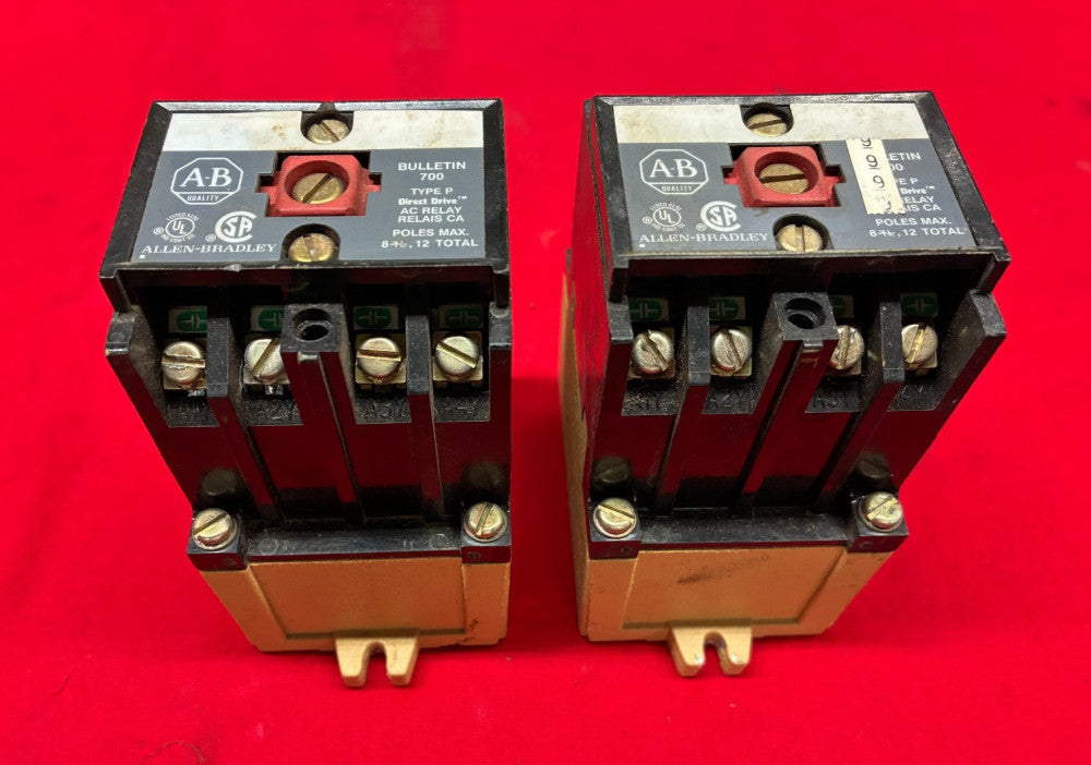 ALLEN-BRADLEY TYPE P DIRECT DRIVE AC RELAY CAT:700-P400A1 SERIES:B (LOT OF 2)