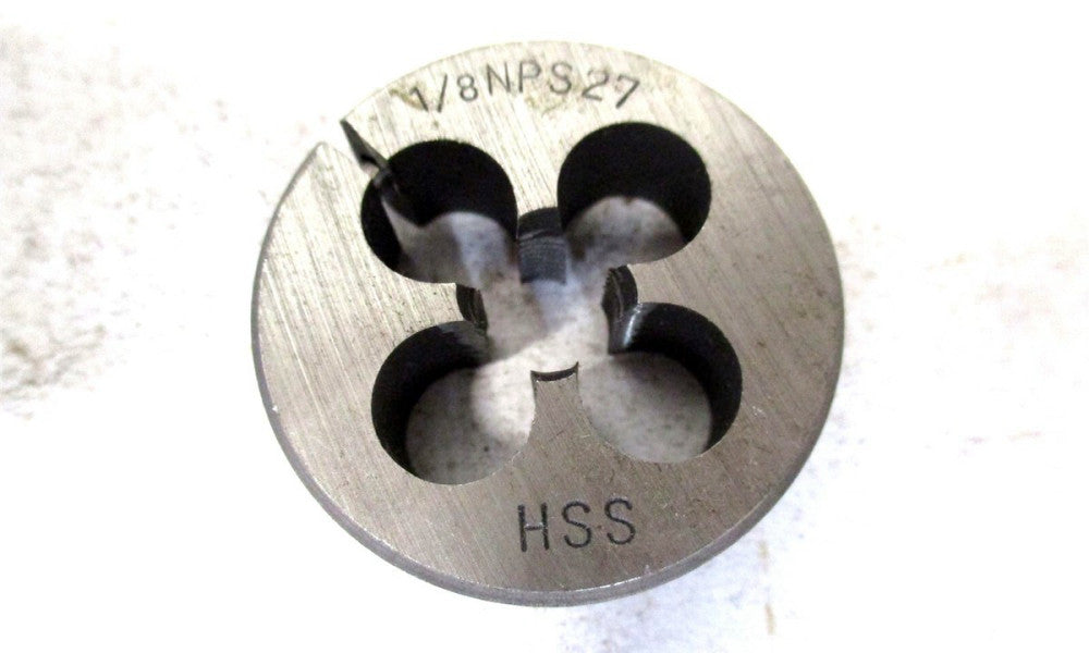 NEW 1/8-27 x 1-1/2" OD HSS Round Adjustable Die