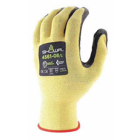 Showa 4561L-08-V Knit Gloves, Cut Level A4 ,Dipped ,Nitrile ,Grip ,L 1 Pr