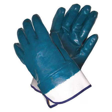 Mcr Safety 97961L Coated Gloves, Nitrile, Smooth, Full, 0 Abrasion Level,