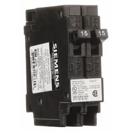 Siemens Q1515nc Miniature Circuit Breaker, Q Series, 15/15A, 1 Pole, 120V Ac,