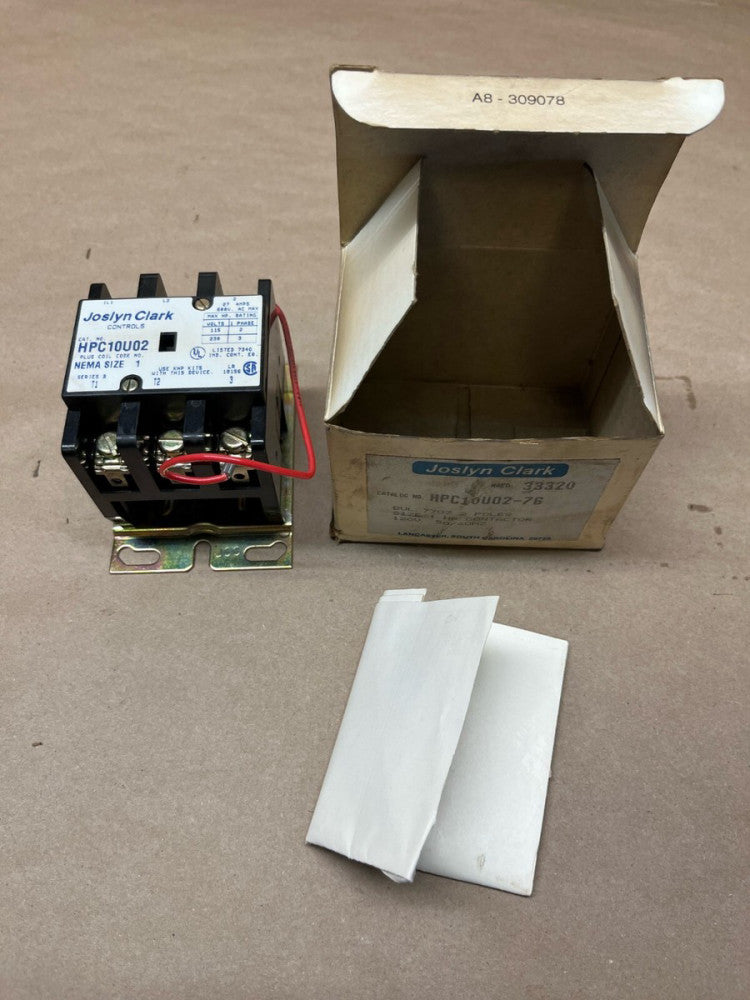 Joslyn Clark HPC10U02-76 Bul 7707 2 Poles Size 1 HP Contactor