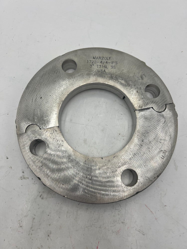 (QTY 1) Marzolf 1722-4/4-IPS ,  3" T-316L Stainless Steel Flange