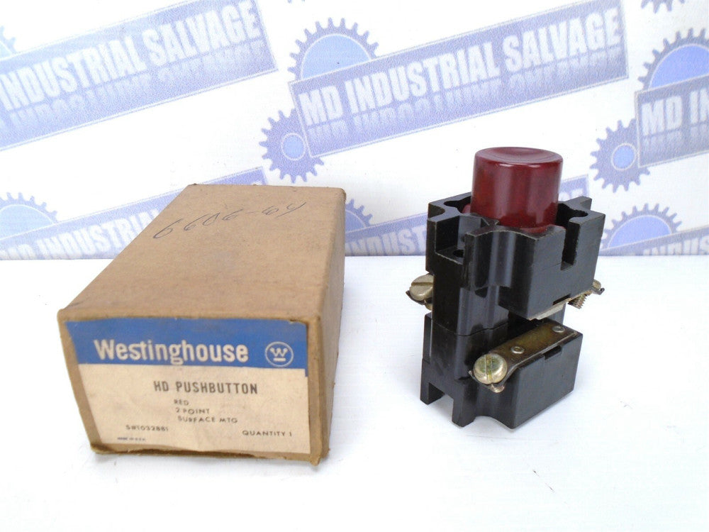 WESTINGHOUSE - 1032881 - Momentary RED HD PUSHBUTTON - 2-POINT Surface MTG (NEW)