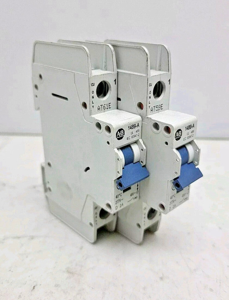 2 Pack Allen Bradley 1489-A1D020 2 Amp Circuit Breaker 1 Pole 1489A1D020 1489-A