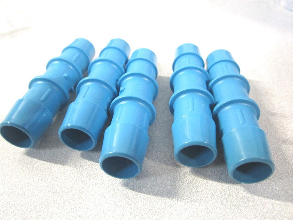 (C0-10AGPP) 5/8" Blue Barbed Tube Straight Coupler - Lot of 5