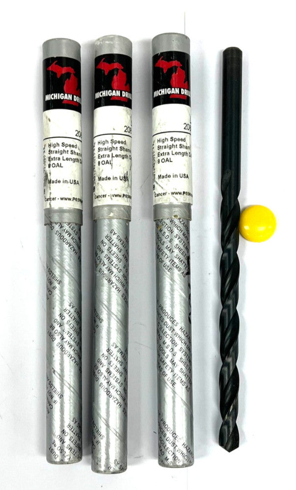 MICHIGAN DRILL 208 DRILL BIT CUT 13/32" CUTTING ANGLE 118 DEG LOT OF 3