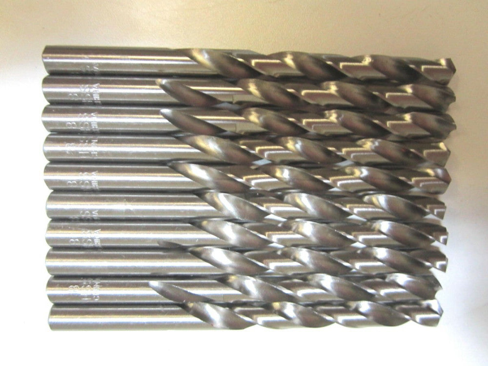 8.00mm High Speed Steel Straight Shank Jobber Length Drill Bits - Lot Of 10 