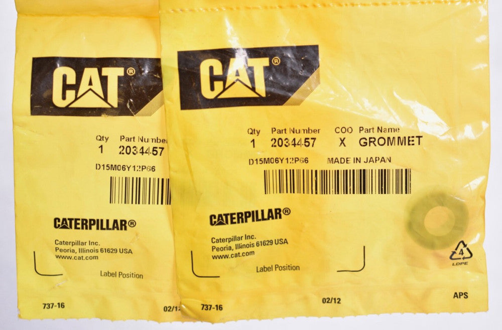 2 Count OEM CAT Caterpillar Rubber Grommets  203-4457  2034457