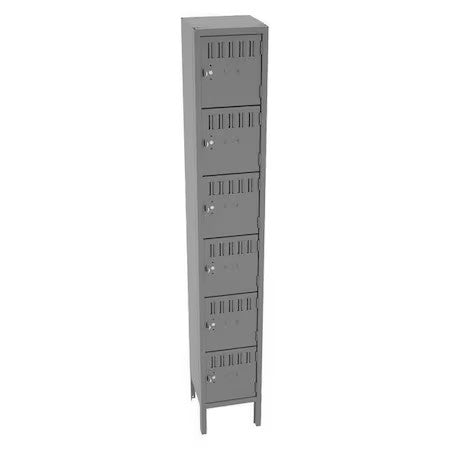 Tennsco Bs6-121212-1Mg Box Locker, 12 In W, 12 In D, 78 In H, (1) Wide, (6)