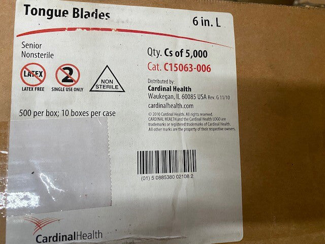 (Case of 5,000) Cardinal Health C15063-006 Tongue Blades