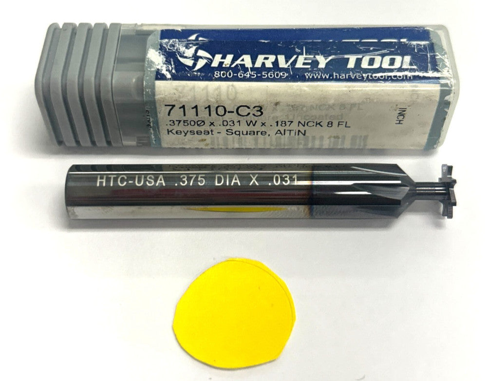 HARVEY TOOL DEEP KEYSEAT CUTTER  71110-C3   CUTTER DIAMETER 0.3750