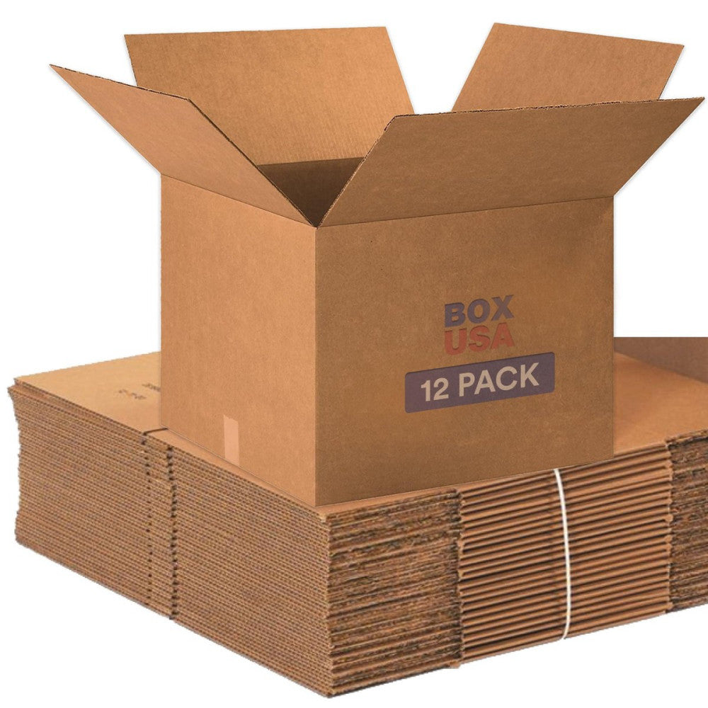 Pack of 12 BOX USA Large Moving Boxes 20" x 20" x 15" (12 Pack) - Corrugated