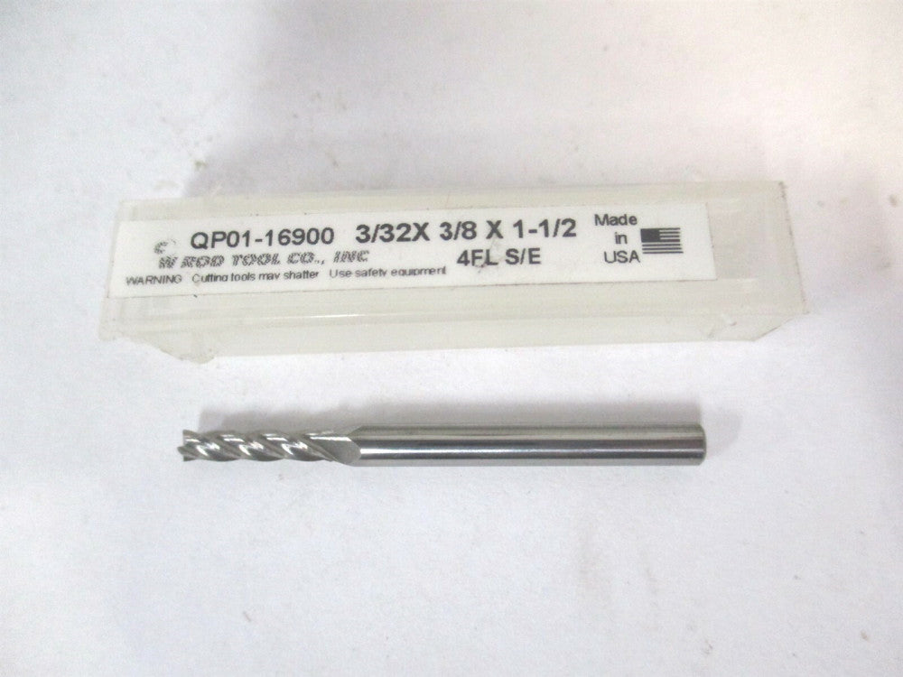 W Rod (QP01-16900) 3/32" x 3/8" x 1-1/2" OAL 4-Flute Straight End Mill