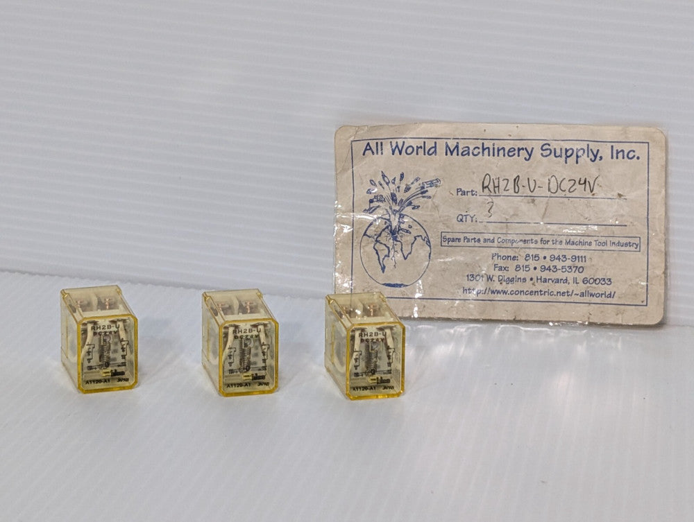 Lot of 3: RH2B-U 24VDC General Purpose Relays, 8-Pin, TÜV, Made in Japan