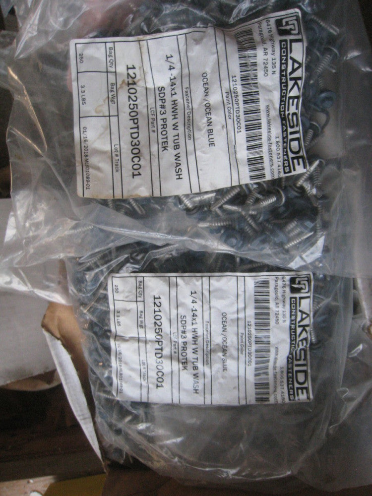 Lakeside Const. REGAL BLU Drilling  1/4 x 14 x 1" Hex Washer Head Screws  500 ct