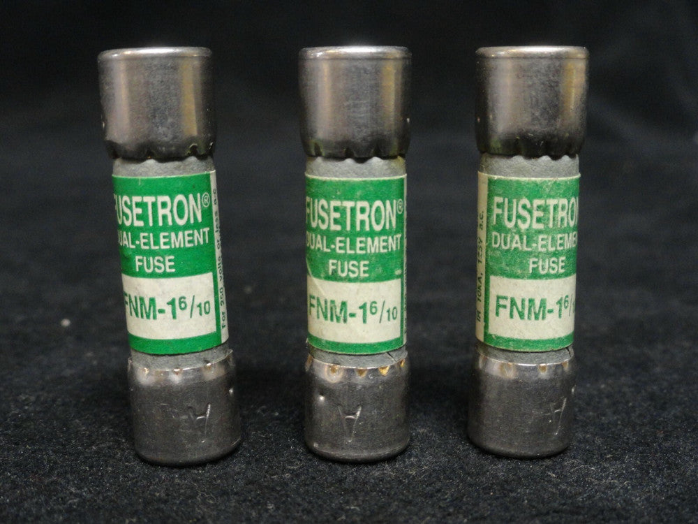 LOT OF 3 ~ BUSSMAN ~ FUSETRON ~ FNM-1 6/10 ~ FUSE ~ NEW ~ 250 VAC ~ Dual Element