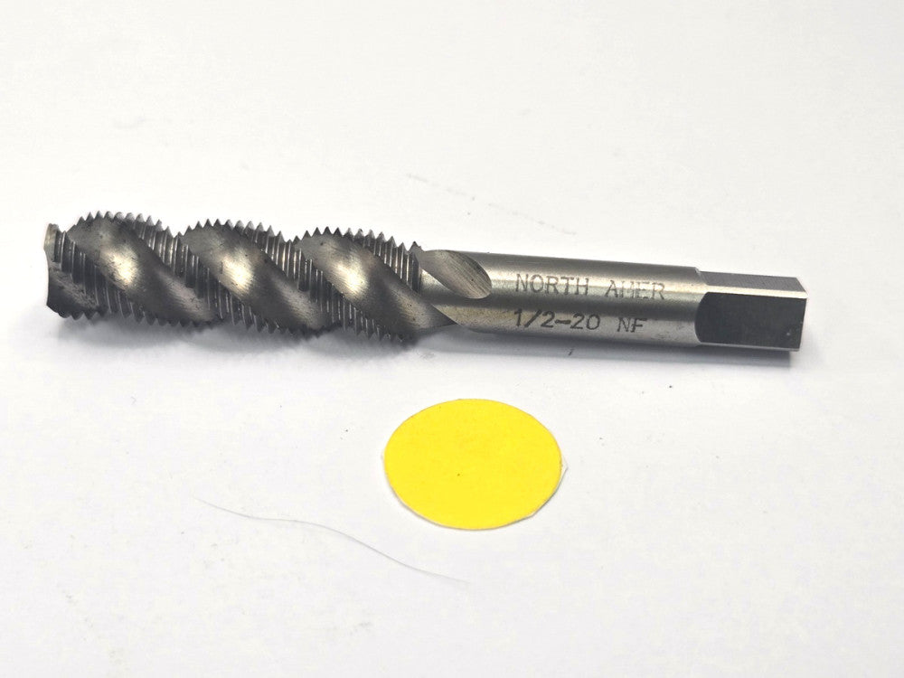 NORTH AMERICAN 1/2-20 SPIRAL FLUTE BOTTOMING CHAMFER TAP NF HS GH7