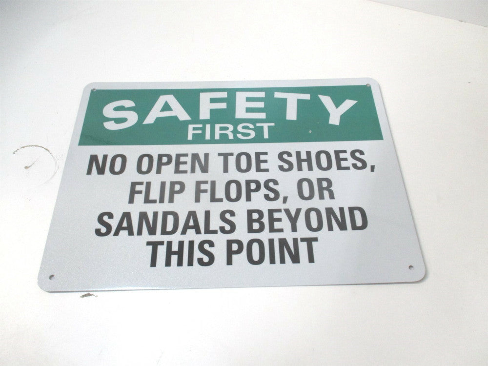 Lyle (U7-1221-RA_14X10) 10" x 14" No Open Toe Shoes, Flip Flops, Or Sandals Sign