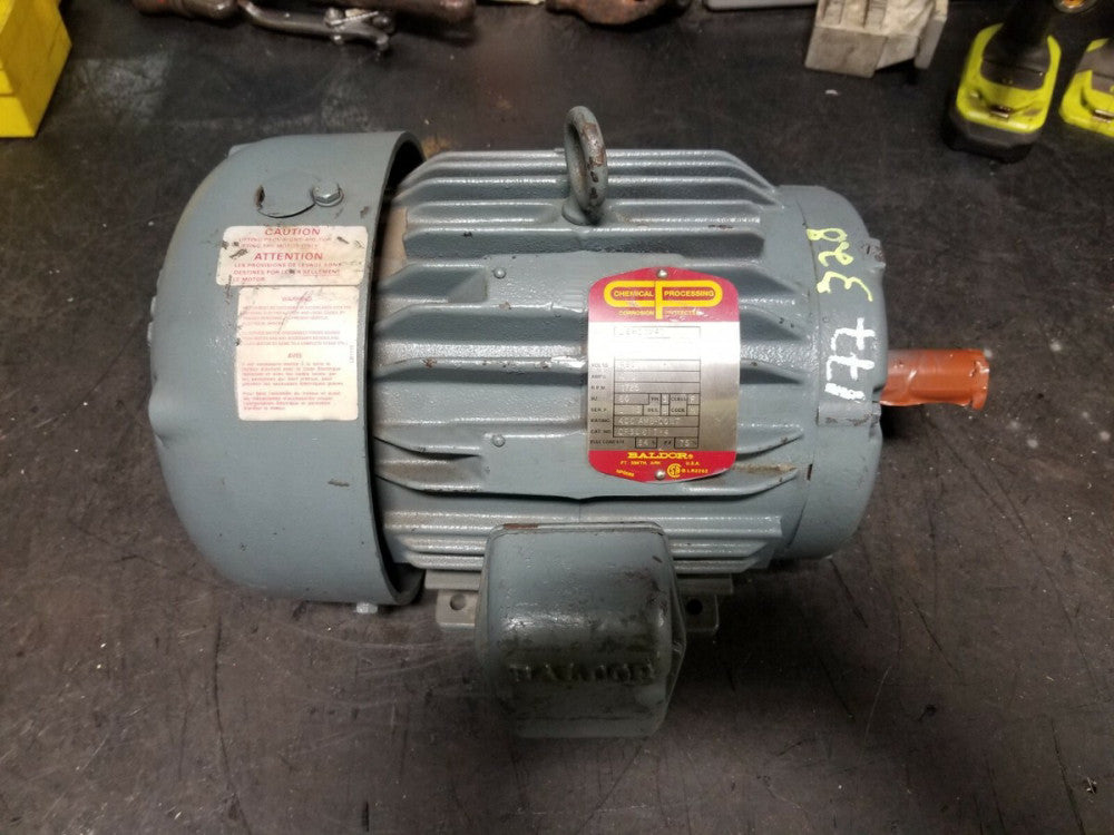 REBUILT BALDOR 3 HP CHEMICAL PROCESSING MOTOR 460 V 1725 RPM 182T FRAME 3 PHASE