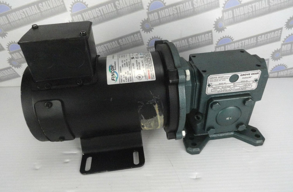 FINCOR 1/3Hp, 5009324 Motor & GROVE GEAR 15:1 TMQ213-2 Gear Reducer