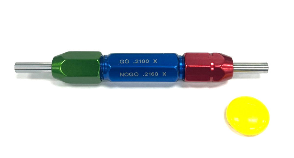 NO-GO .2160" & GO .2100" PIN PLUG GAGE CLASS X TOLERANCE OAL 4-7/8"
