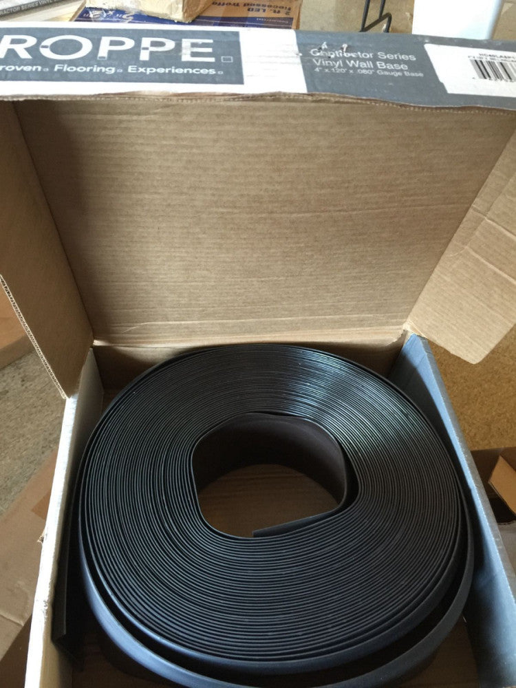 Roppe Contractor Series Vinyl Wall Base 4" x 120' x .080" "Brown" HC40LA5P110