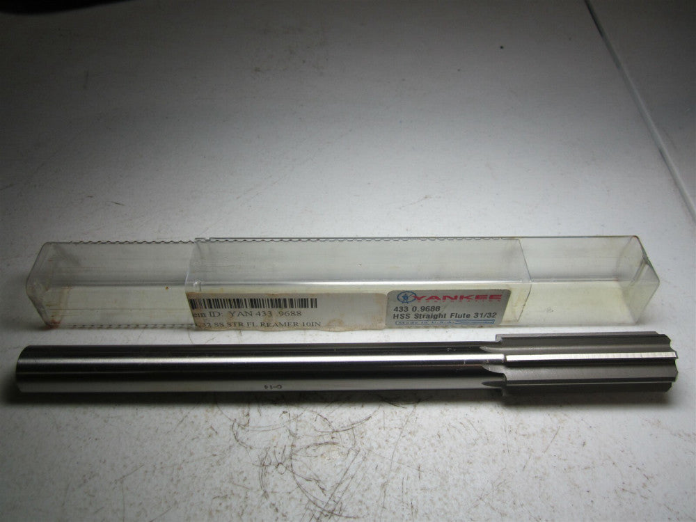 Yankee (433) 0.9688 Diam High Speed Steel 8 Flute Straight Flute Reamer