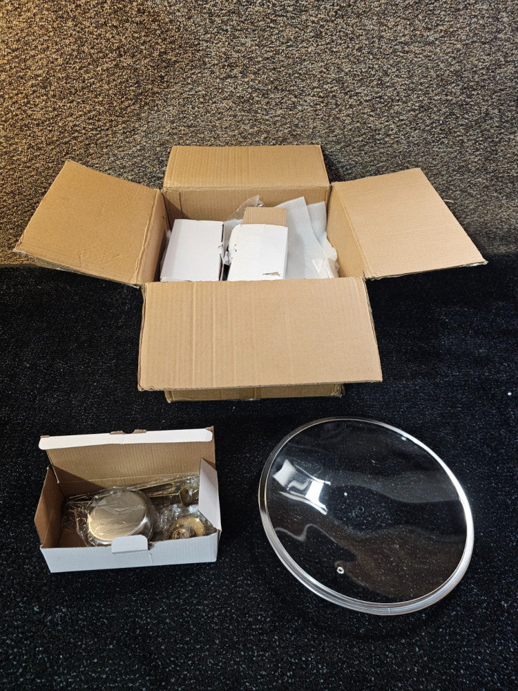 (QTY 4)Warmounts DBS-R-14 Gold & Silver Chafing Dishes for Buffet with Glass Lid