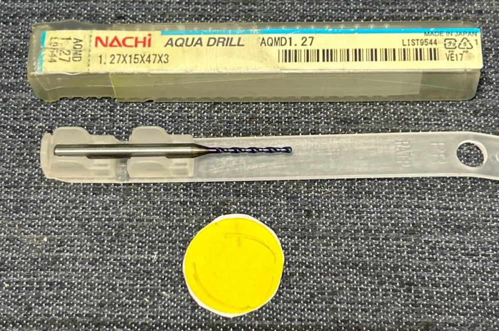 NACHI  2 FLUTE  DRILL BIT L9544 AQMD1.27    1.27 X 15 X 47 X 3