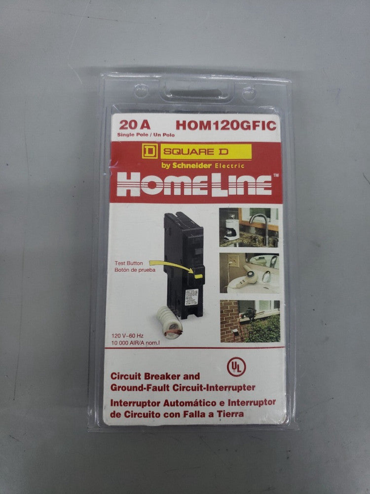 NEW! SQUARE D HOM120GFIC 20A GFI GROUND FAULT CIRCUIT BREAKER *P.P.