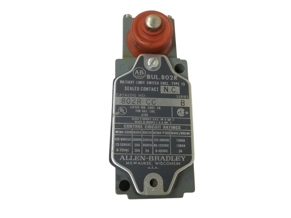ALLEN BRADLEY 802R-CC SER.B LIMIT SWITCH UNMP