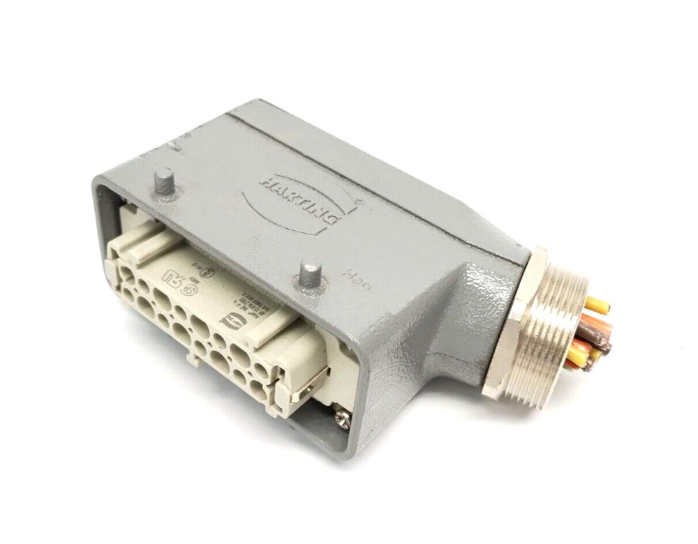 Harting 09330162701 Han E 16-Position Female Insert 16E-F-s w/ Side Entry Hood
