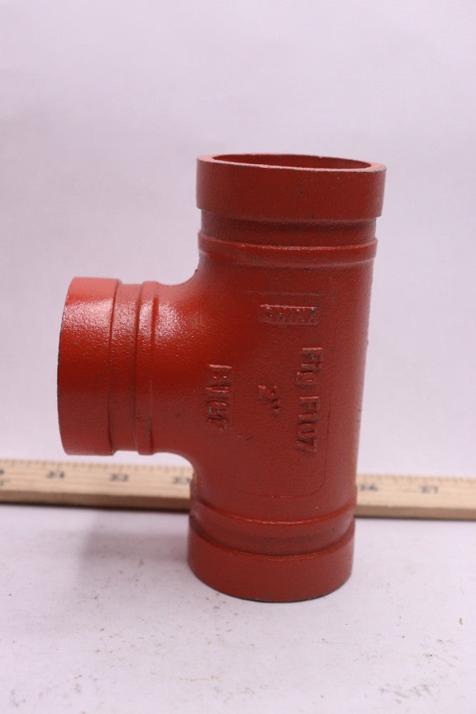 Gemlock Grooved Tee Fittings Short Pattern Orange 2" F107