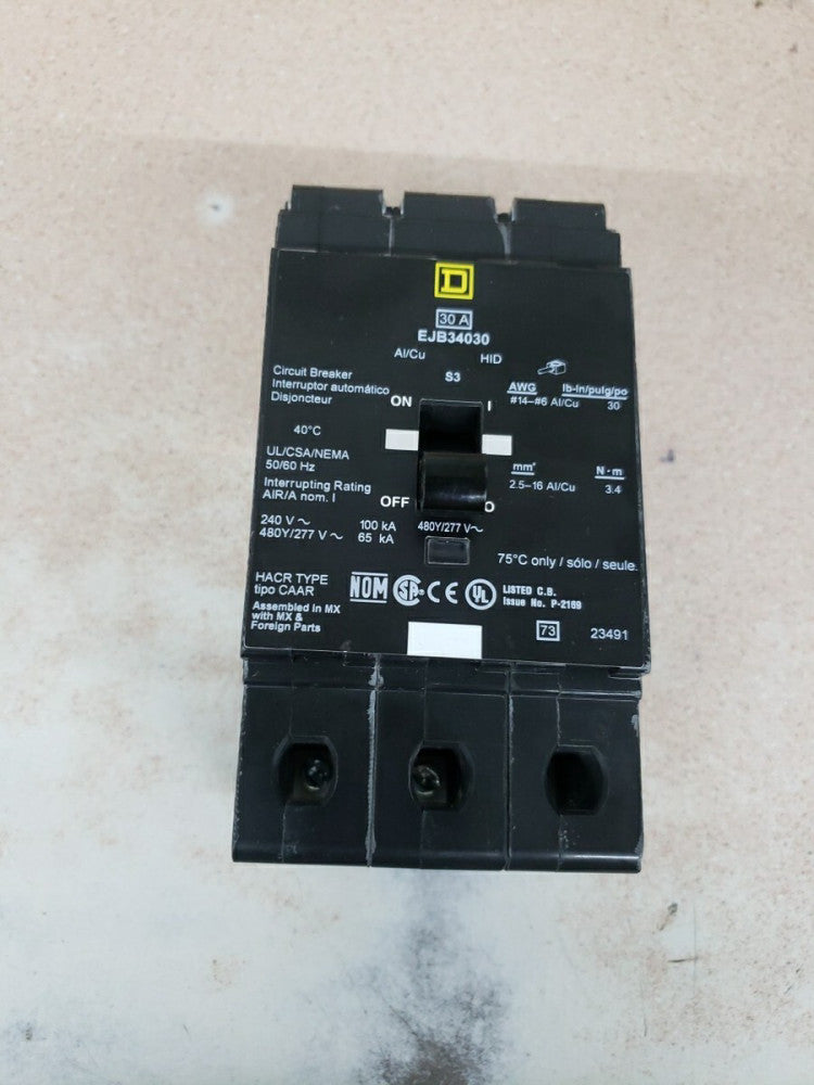 1) New Take Out! Square D EJB34030 Three 3 Pole 30 A Amp Circuit Breaker